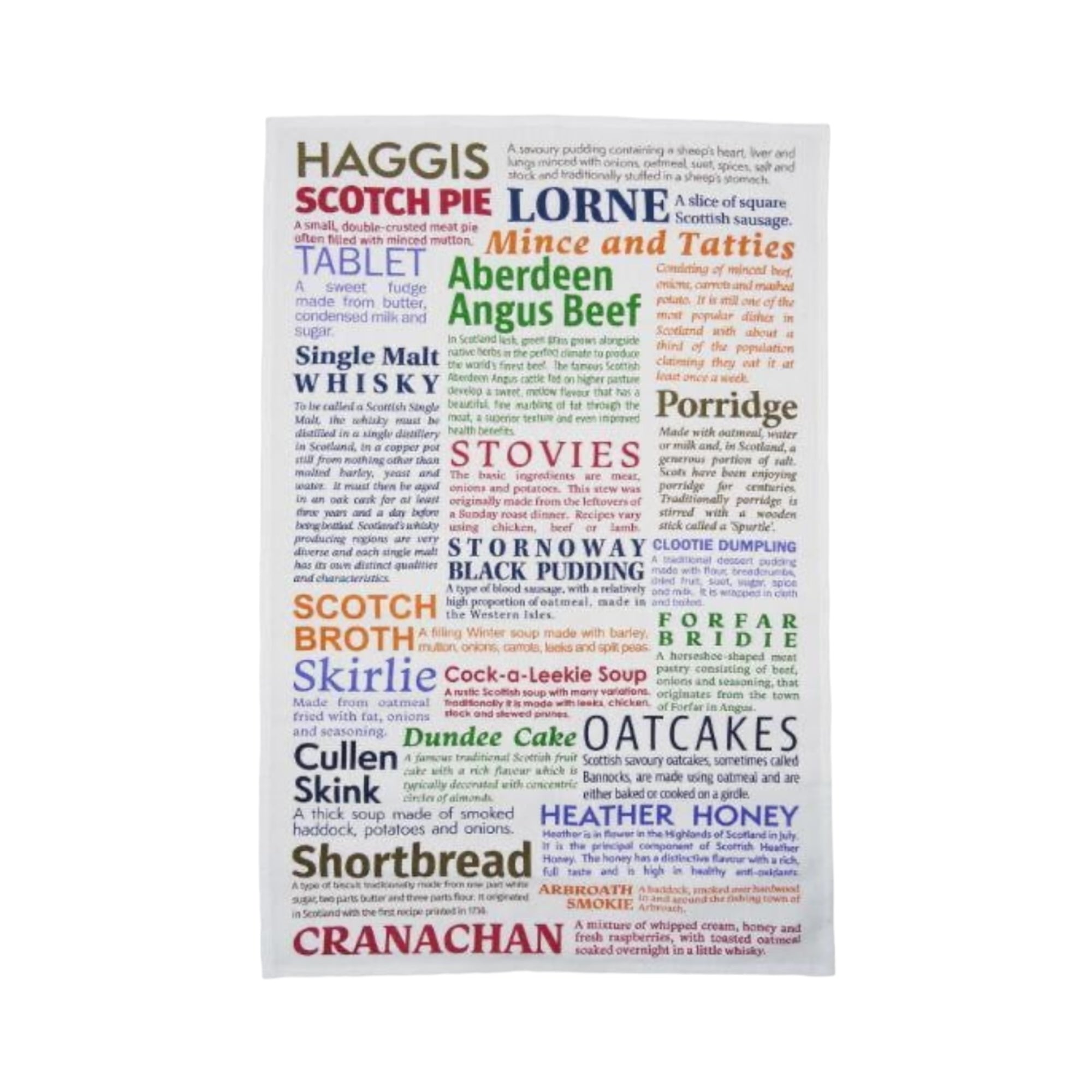 Scottish Foods Tea Towel