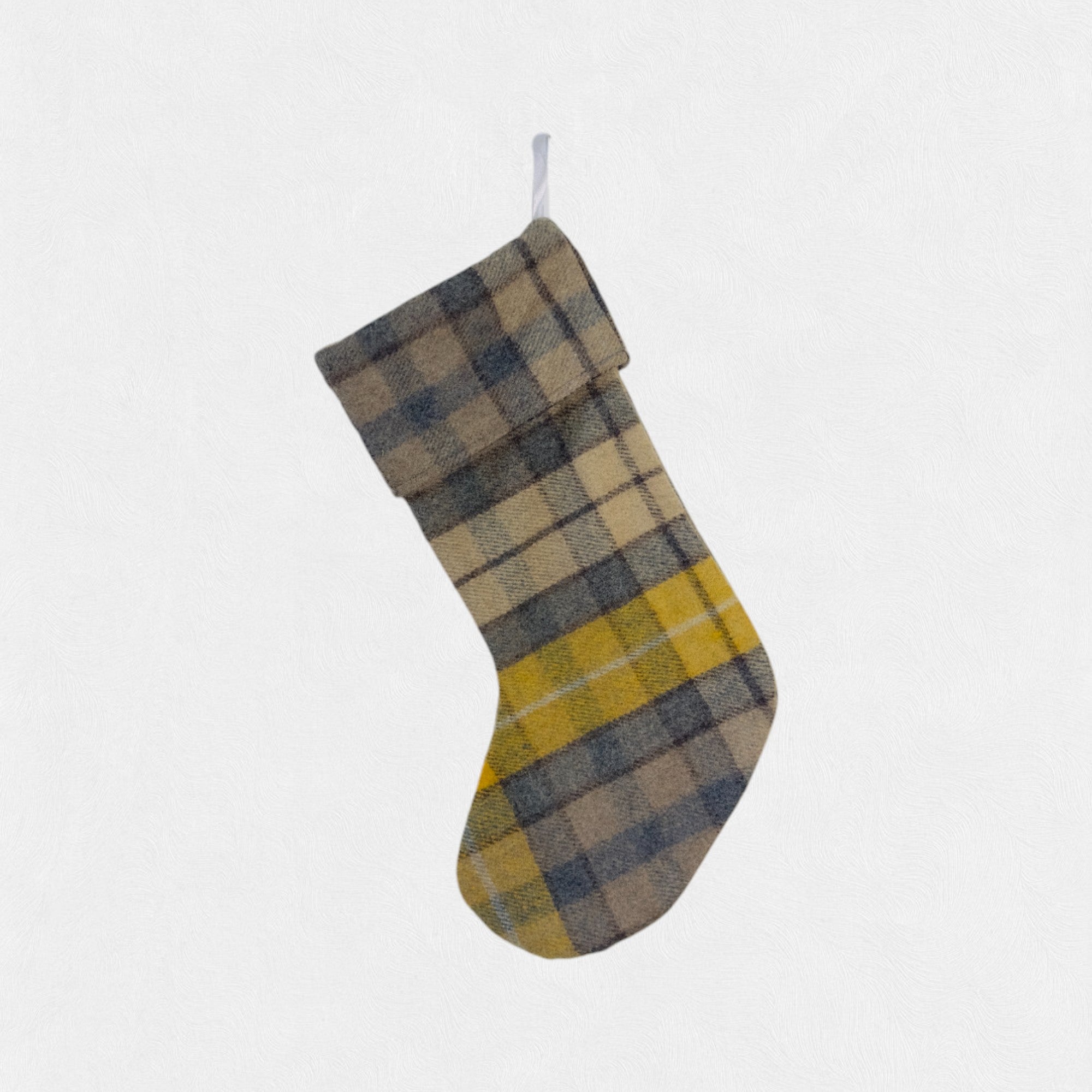 The Natural Buchanan 100% Wool Christmas Stocking hanging on a white background.