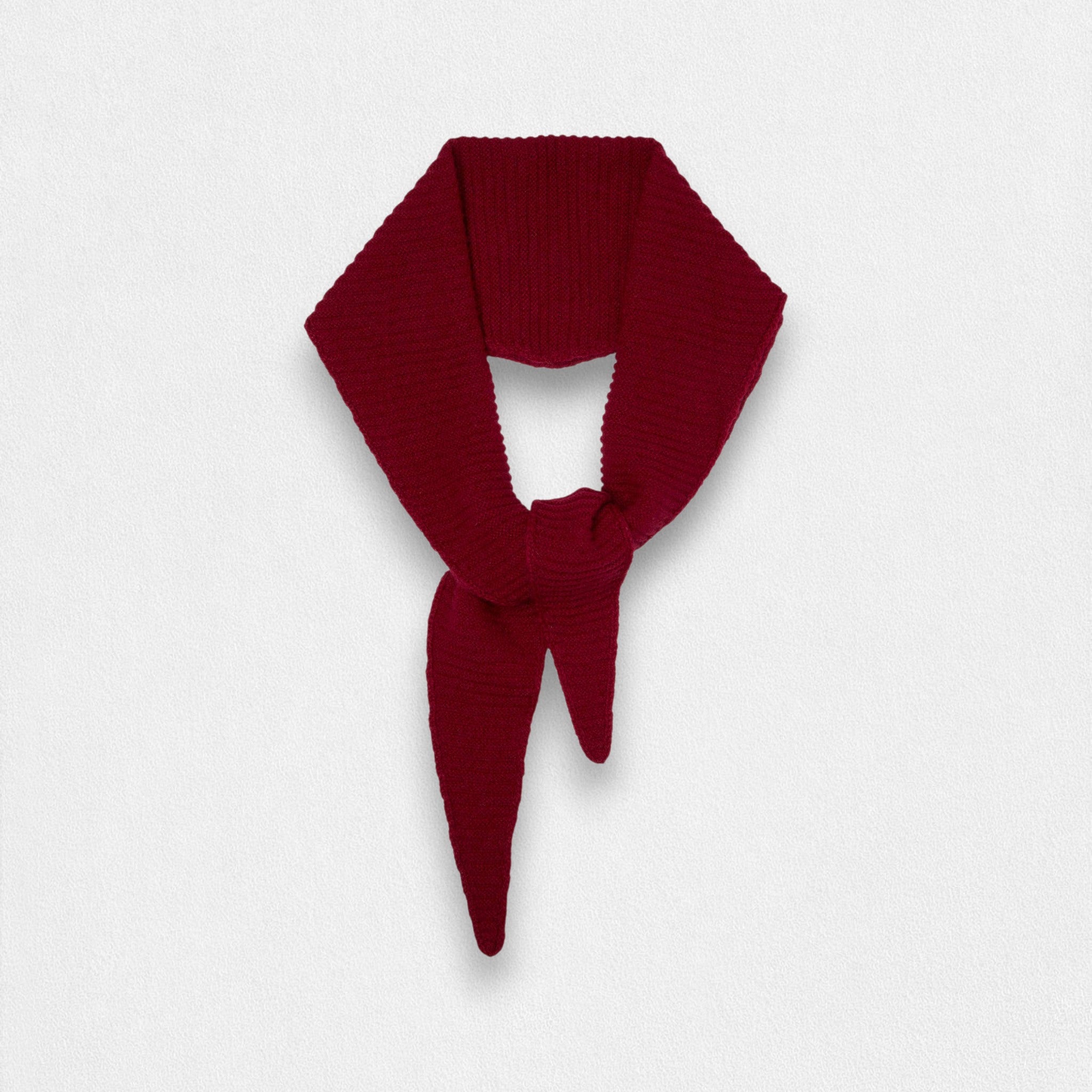 100% Cashmere Ribbed Triangle Scarf - Plum
