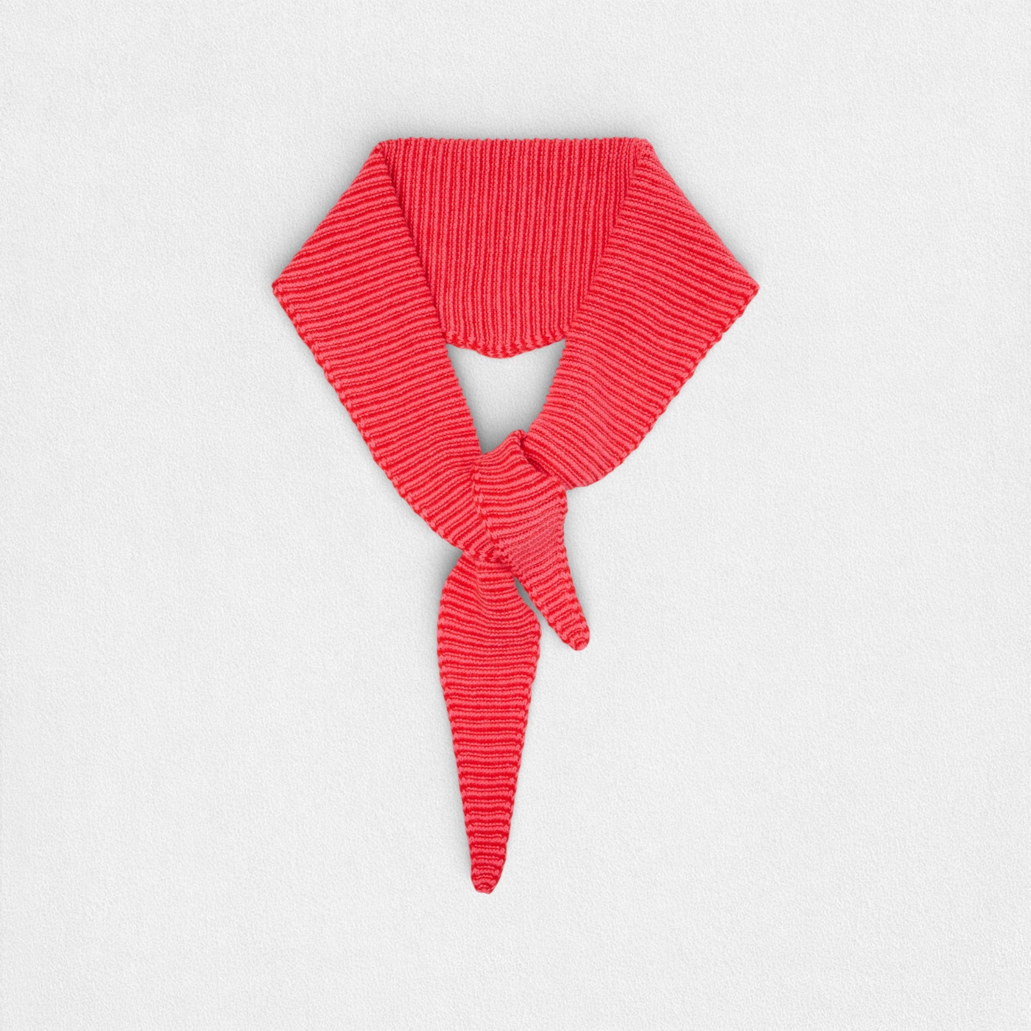 100% Cashmere Stripe Triangle Scarf - Red/Pink