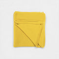 A folded yellow neck wrap on a white background